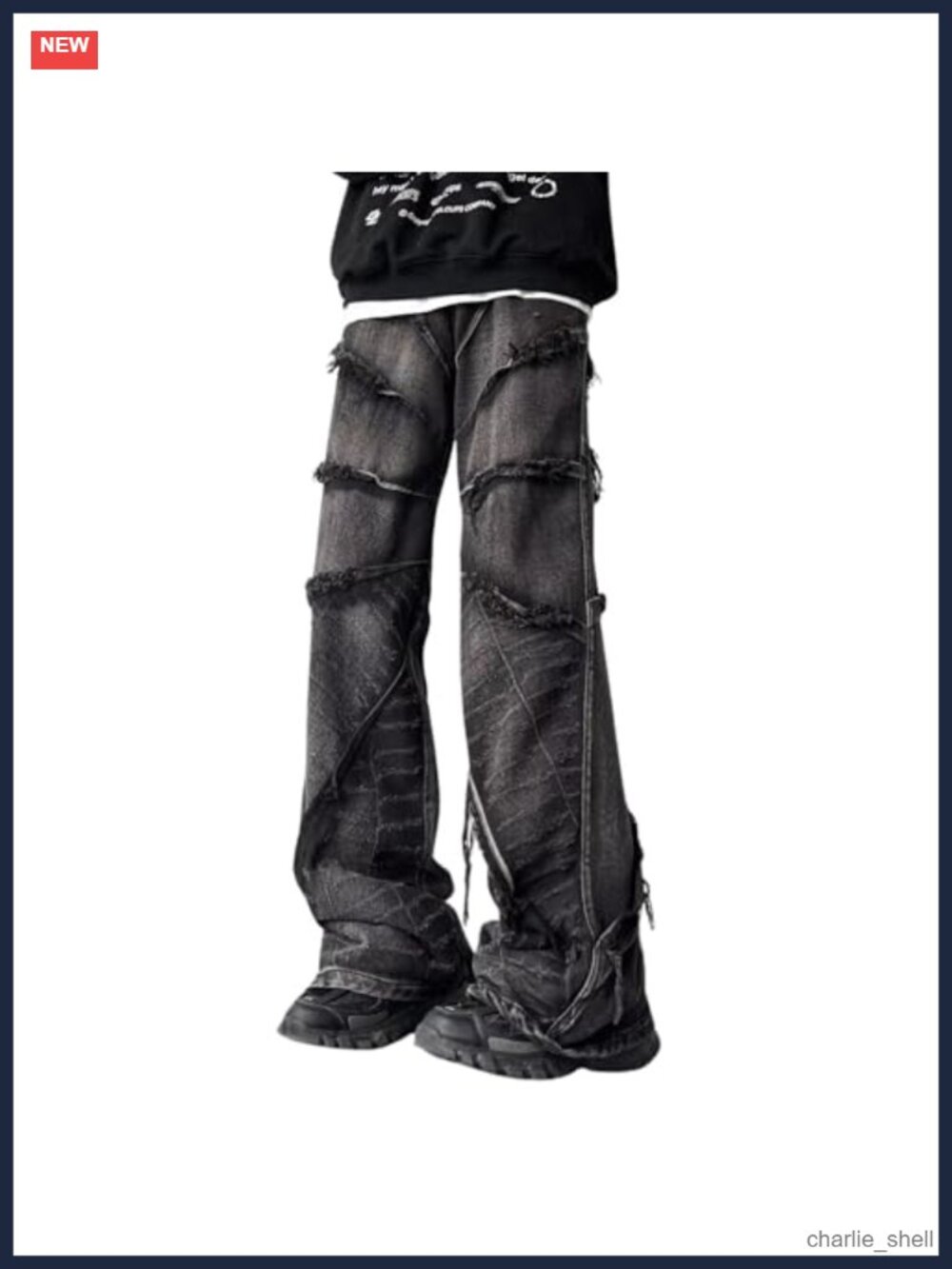 Baggy Y2K Grunge Jeans Wide Leg Mid Rise Straight Leg 4 Pocket